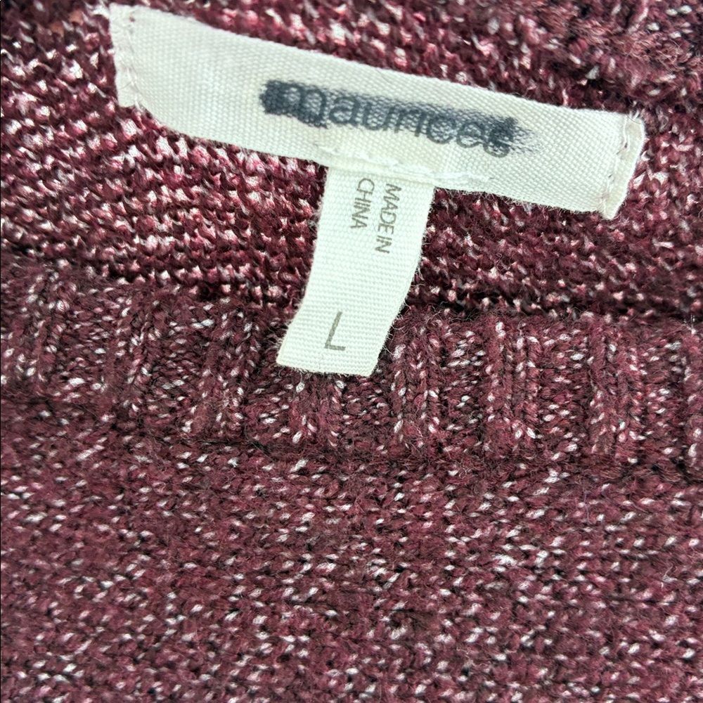 3For$20 Maurices Deep Burgundy Crew Neck Sweater NWOT Soft size Large - Picture 4 of 6